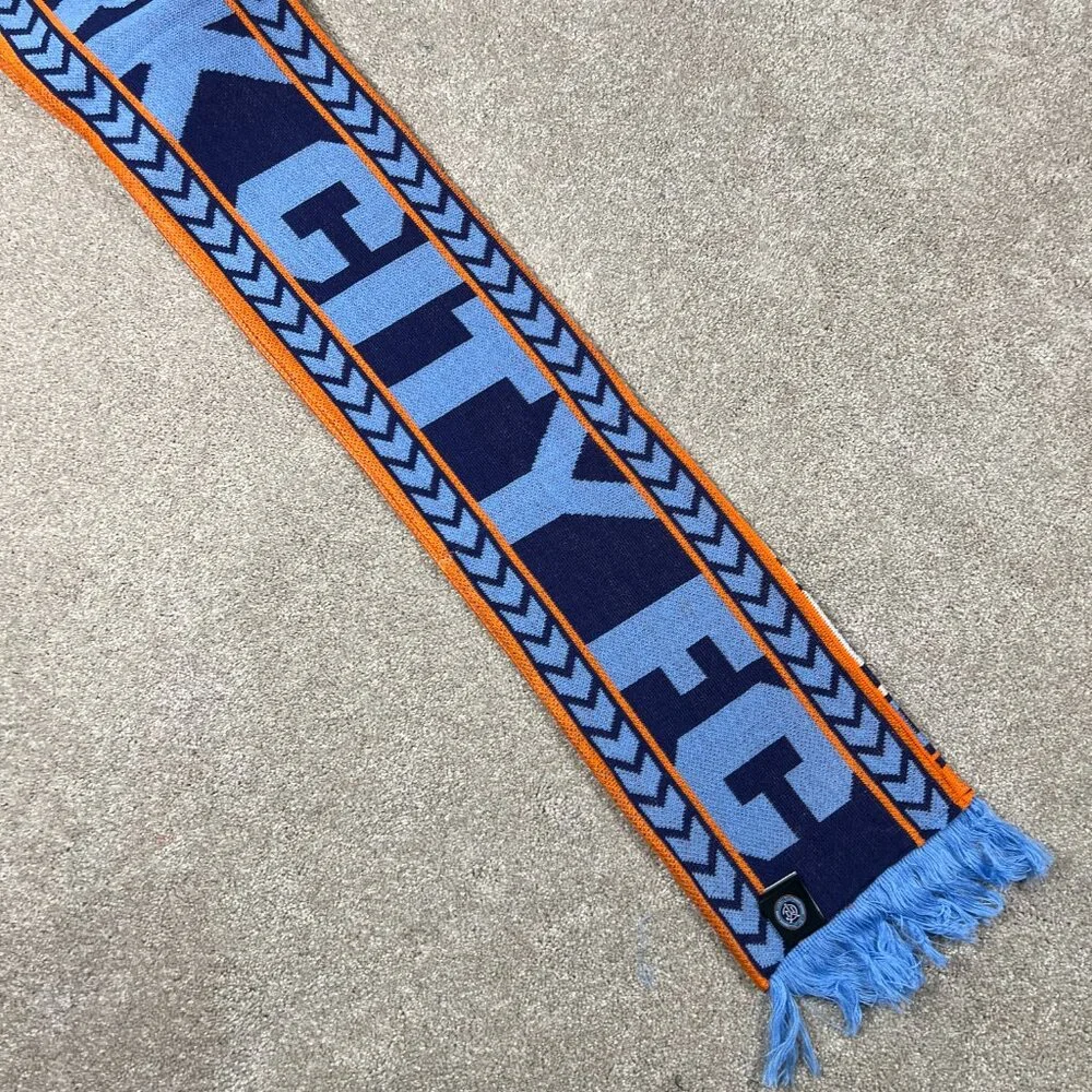 Adidas Unisex OSFA Blue‎ Orange Winter Fringe New York City FC MLS Scarf NWT